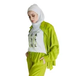 Green training suit with long sleeves