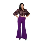 Detailed top with Purple formal pants set