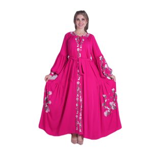 QUFTAN DARK PINK WITH STONES DESIGN
