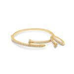 Crystal Clasped Nail Bracelet and Ring Set