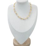 Dual Tone Barrel Link Necklace