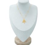 Gold Lebanon Tree Pendant Necklace