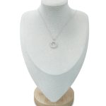 Silver Circular Pendant Necklace with Crystal Accents