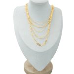 Multi-Strand Paperclip Chain Necklace