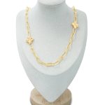 Butterfly Accent Link Necklace